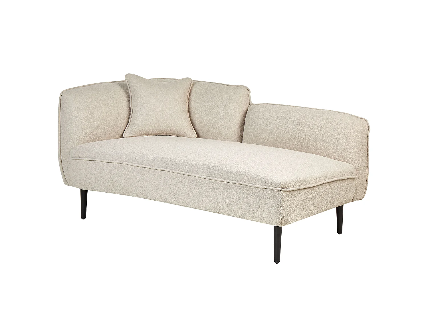 Left-Hand Chaise Longue CHEVANNES Boucle Light Beige