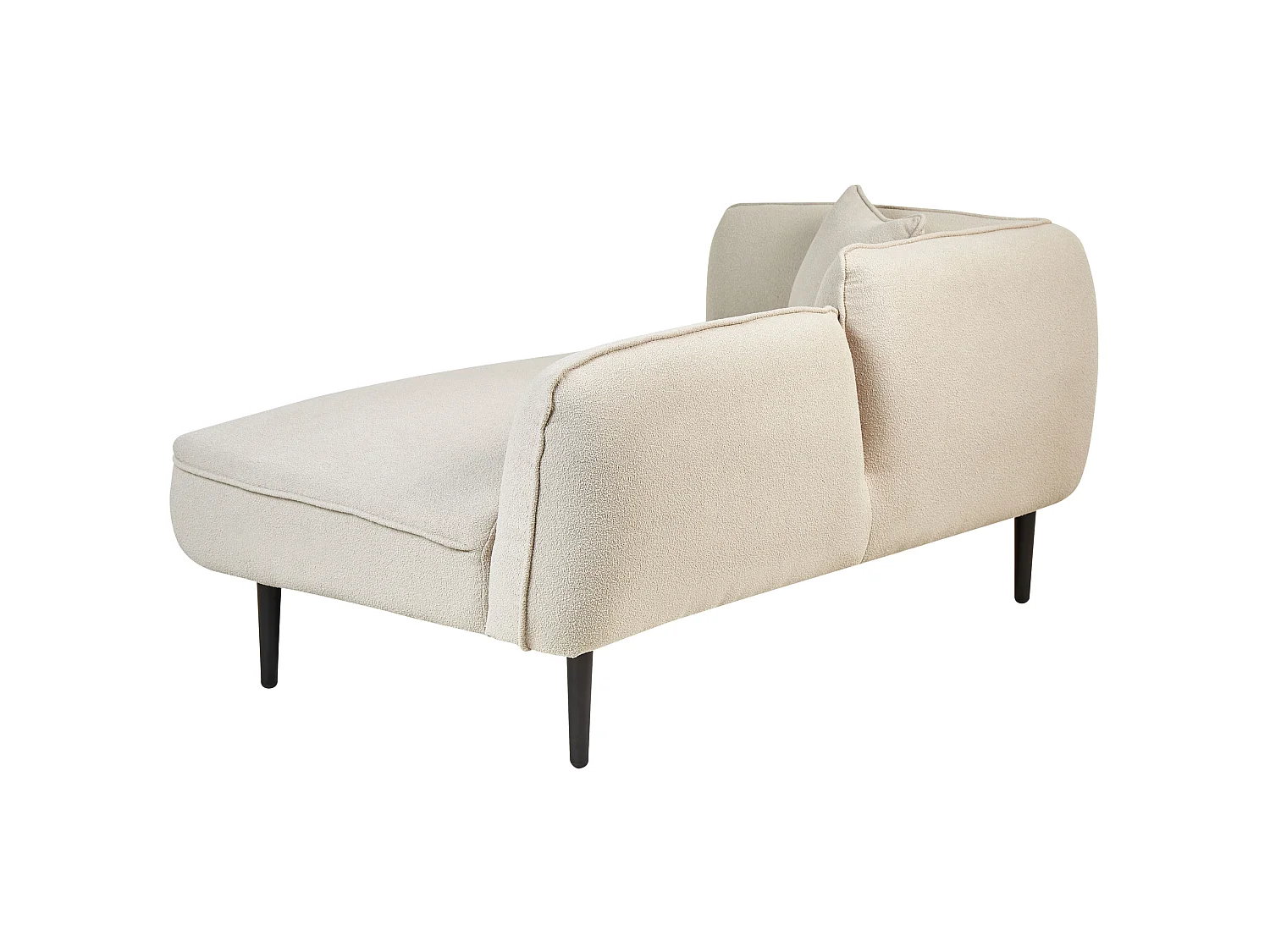Left-Hand Chaise Longue CHEVANNES Boucle Light Beige