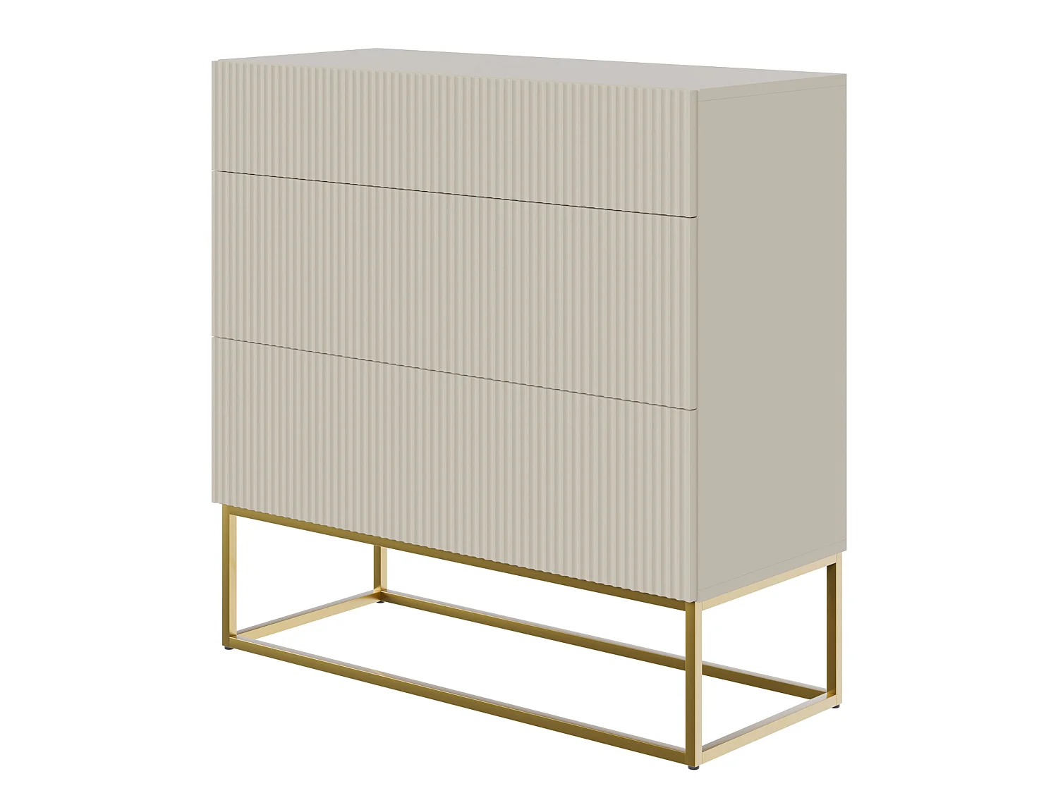Commode 3 tiroirs - 90 cm - taupe (gris-beige) - VELDIO