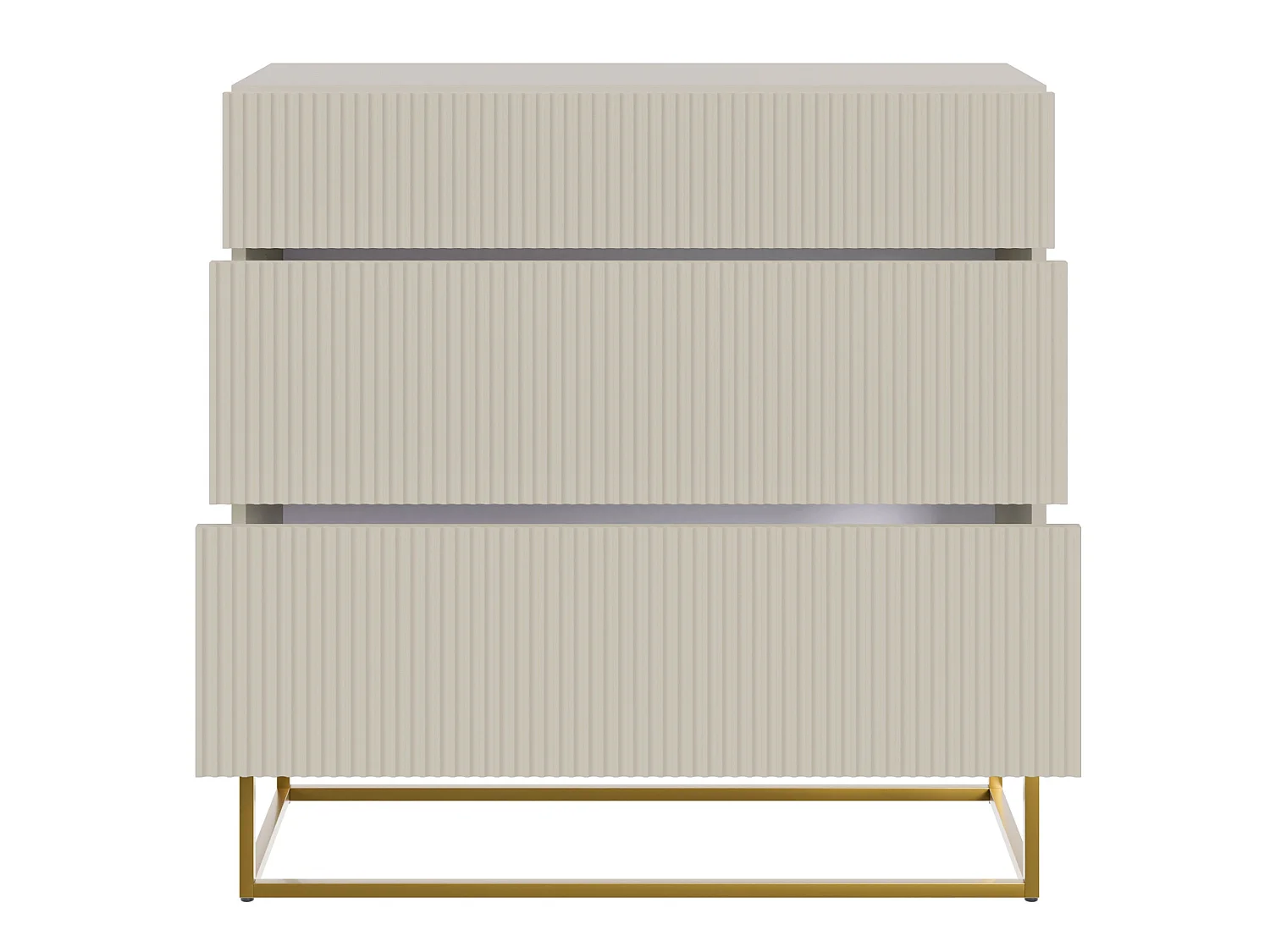 Commode 3 tiroirs - 90 cm - taupe (gris-beige) - VELDIO