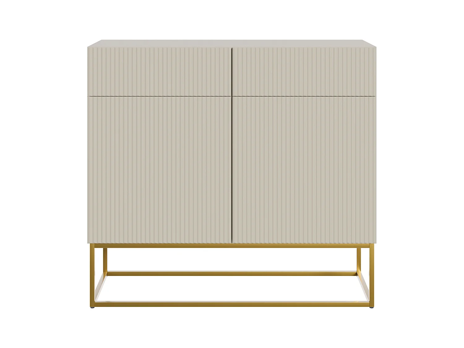 Cassettiera a due ante - 100 cm - con due cassetti - tortora (grigio-beige) - VELDIO
