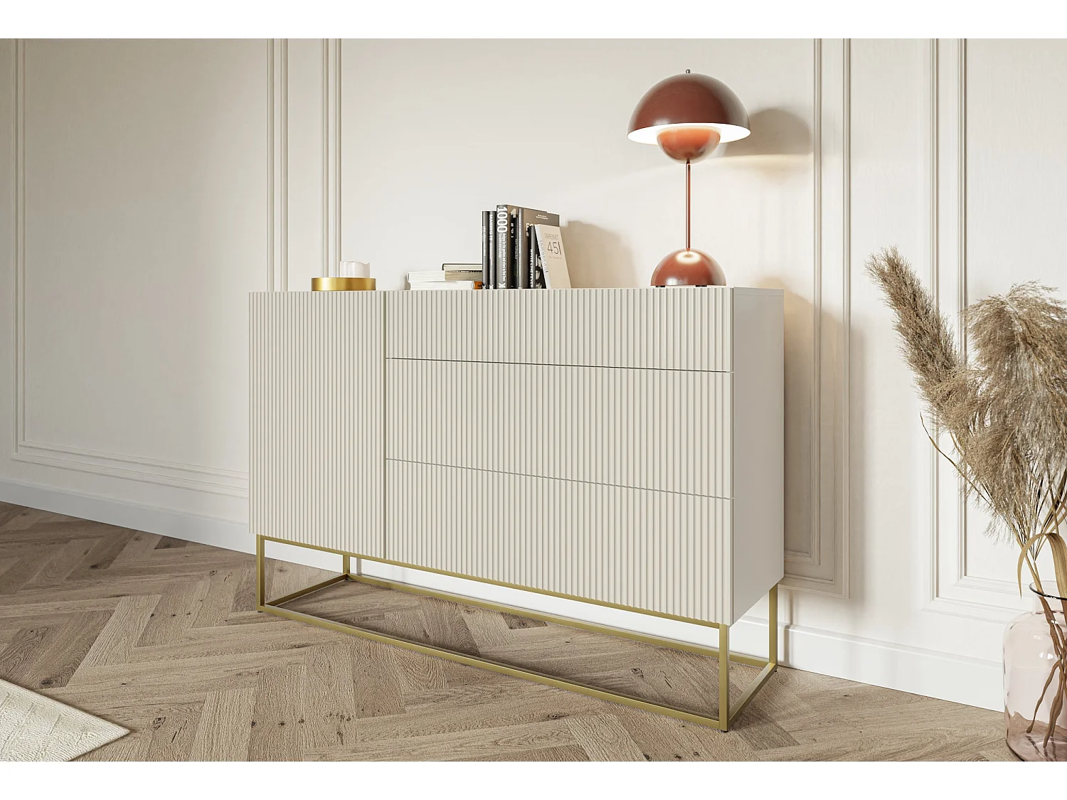 Eendeurs ladekast - 140 cm - taupe (grijsbeige) - VELDIO