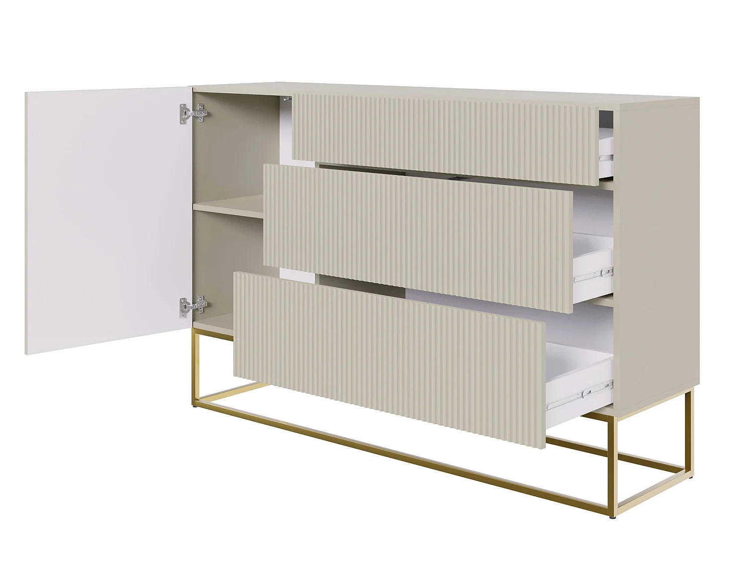 Eendeurs ladekast - 140 cm - taupe (grijsbeige) - VELDIO