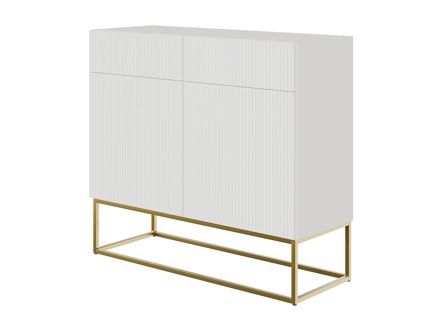 Tweedeurs ladekast - 100 cm - met twee lades - wit - VELDIO