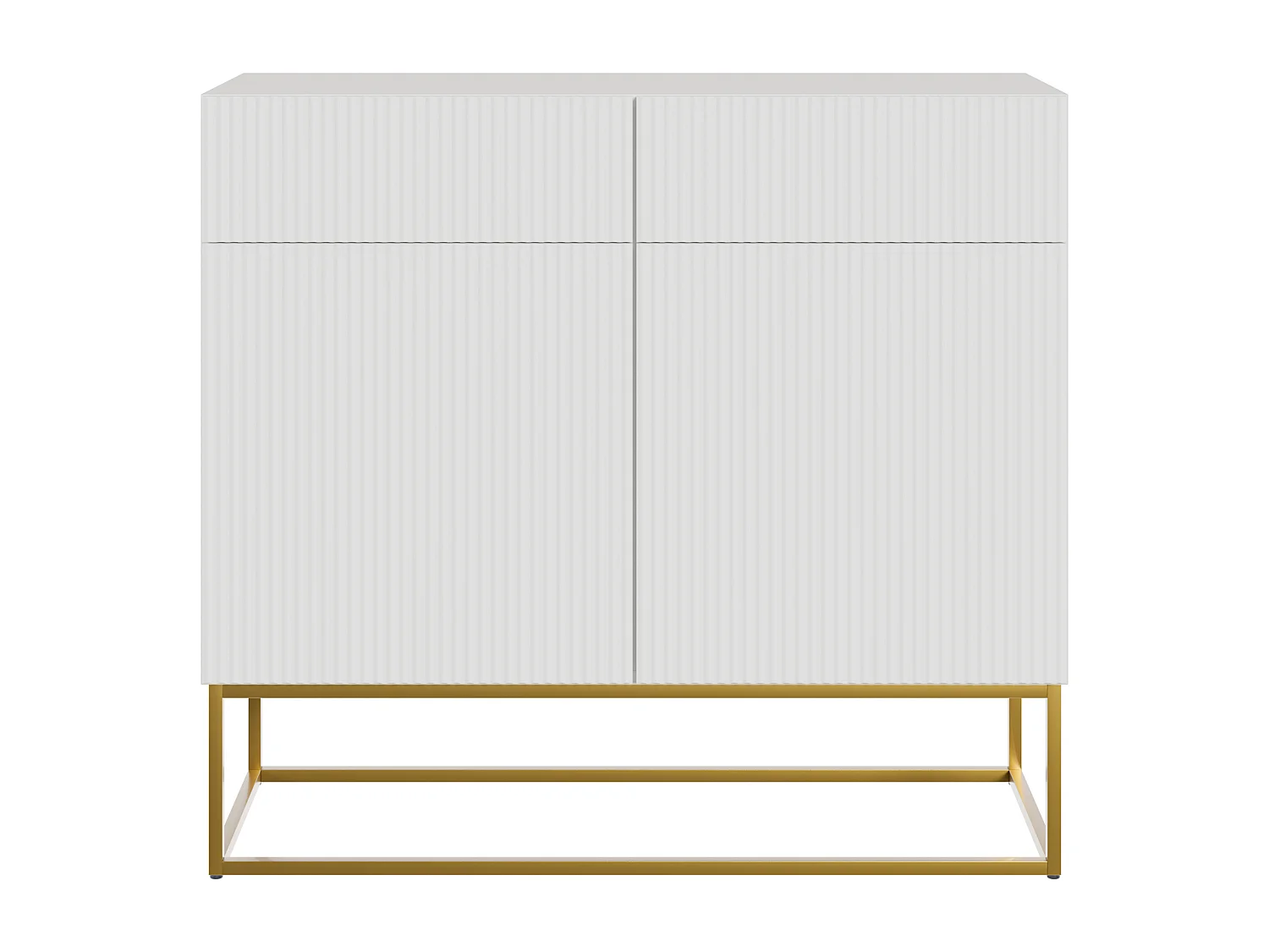 Tweedeurs ladekast - 100 cm - met twee lades - wit - VELDIO