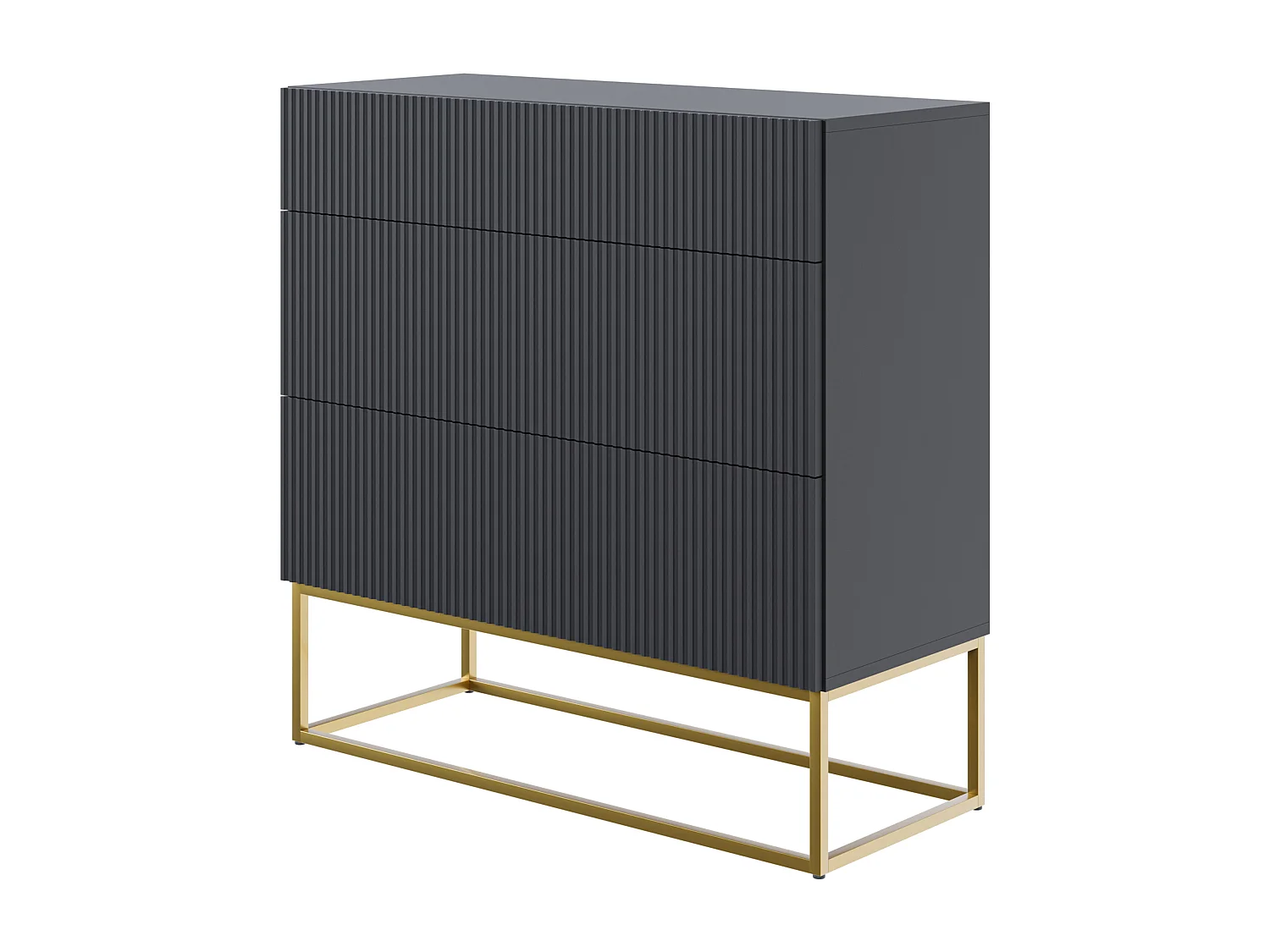 Commode 3 tiroirs - 90 cm - noir- VELDIO