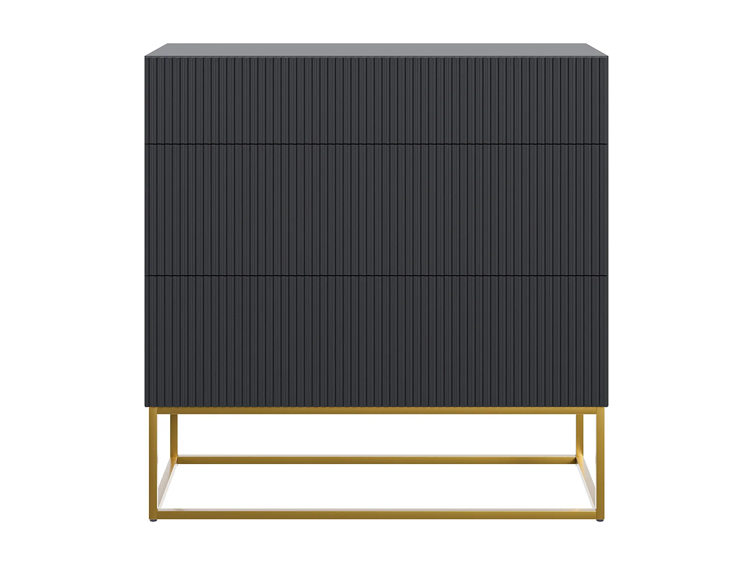 Commode 3 tiroirs - 90 cm - noir- VELDIO