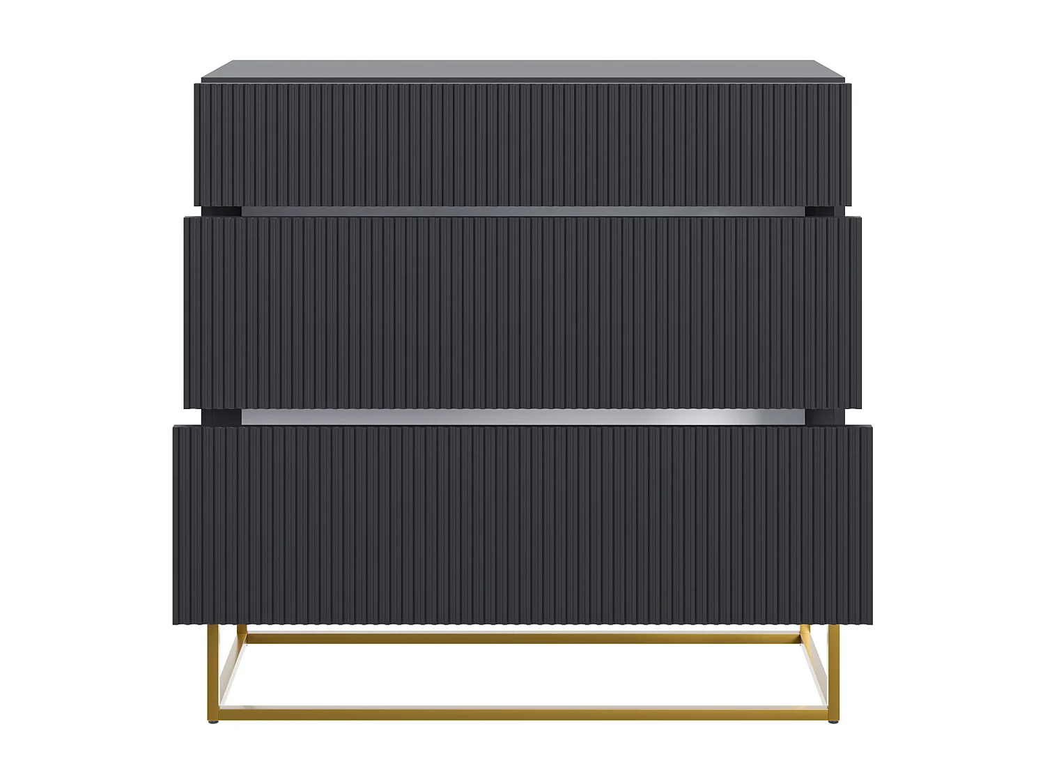 Commode 3 tiroirs - 90 cm - noir- VELDIO