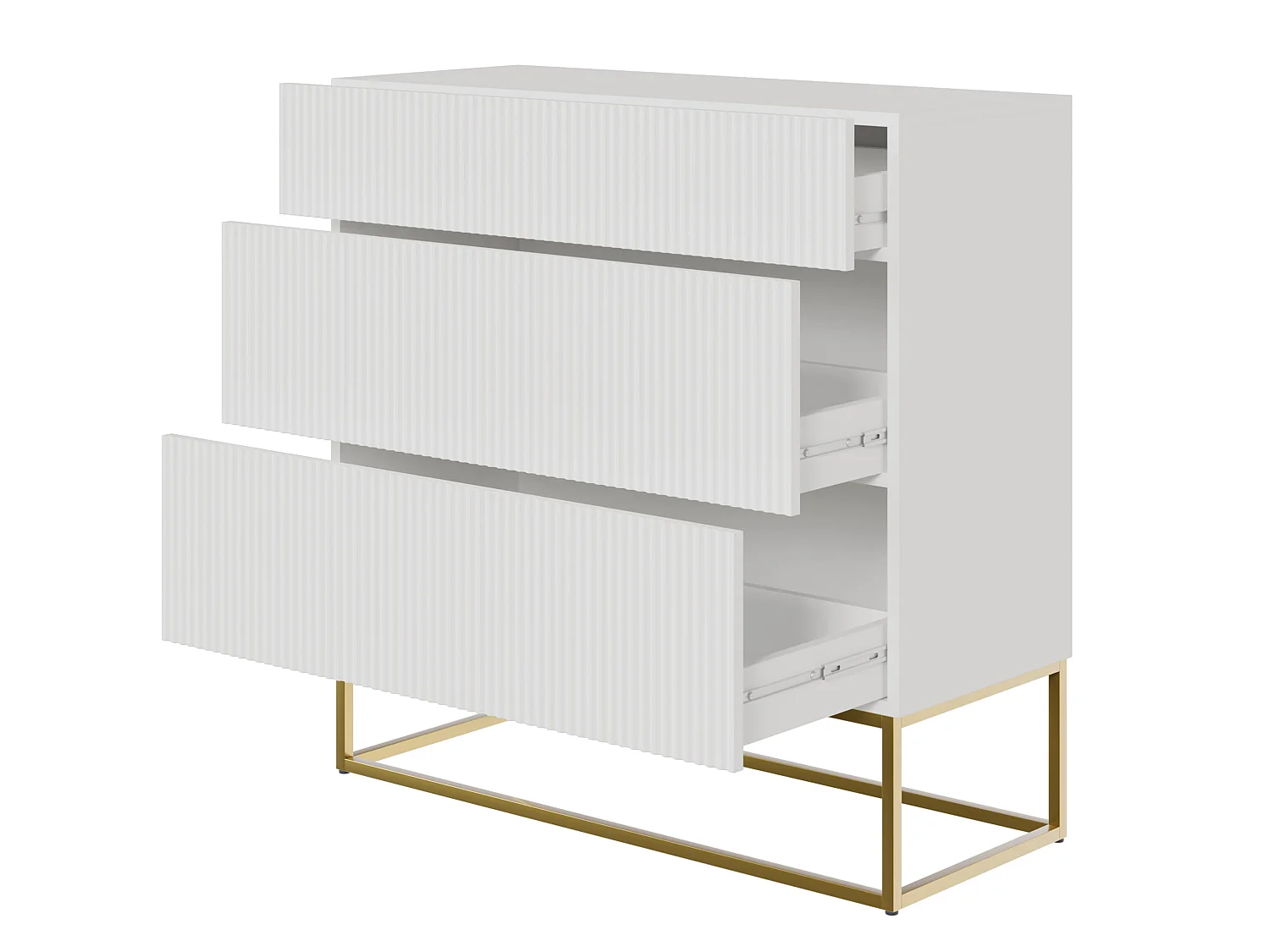 Commode 3 tiroirs - 90 cm - blanc - VELDIO