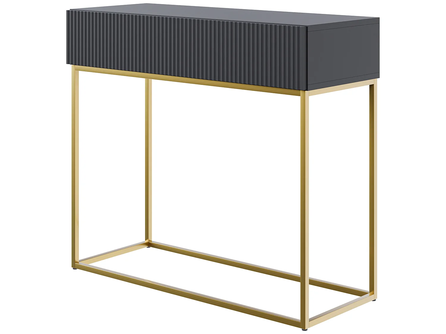 Consoletafel - 90 cm - zwart met gouden poten - VELDIO