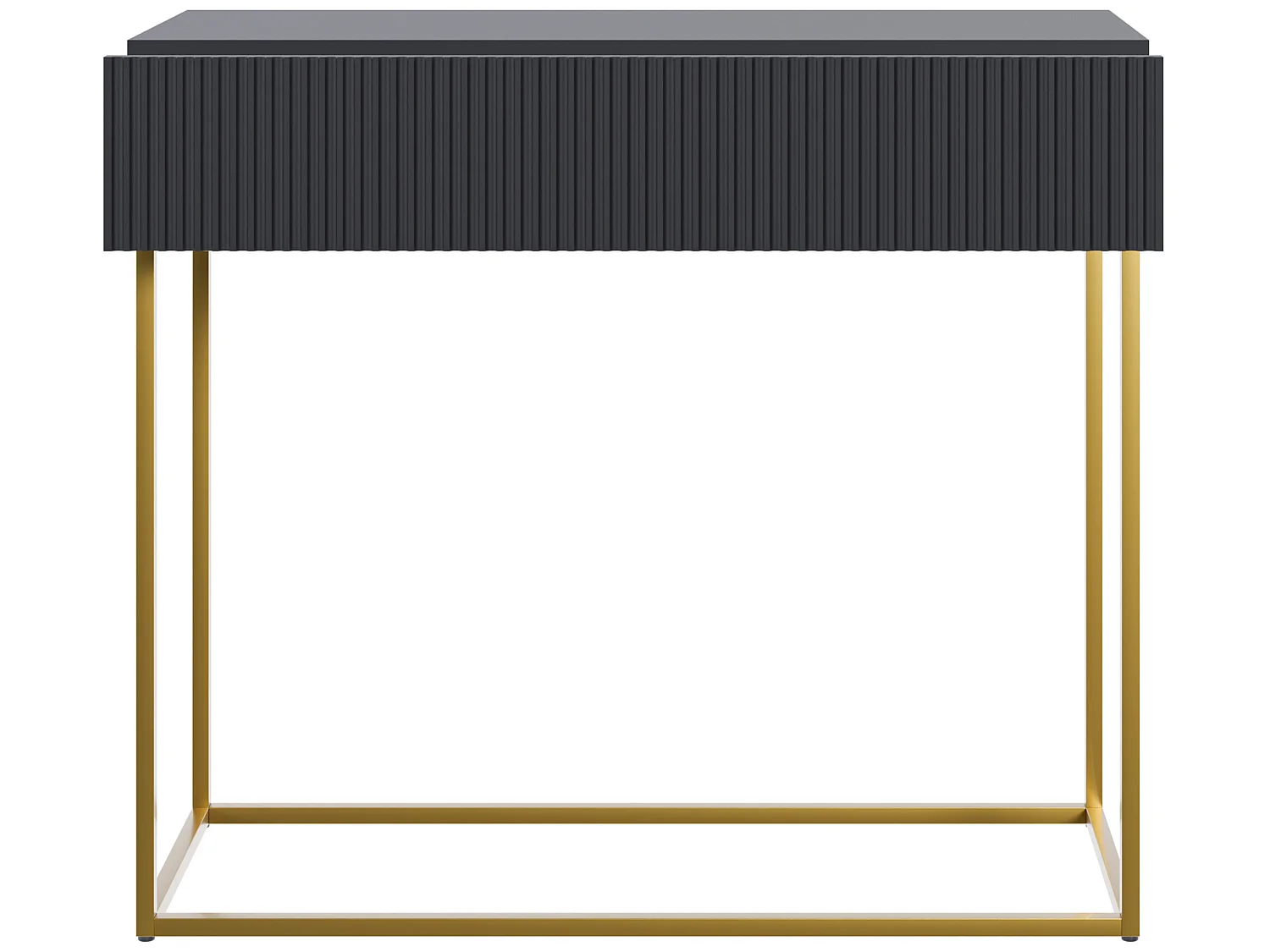 Consoletafel - 90 cm - zwart met gouden poten - VELDIO