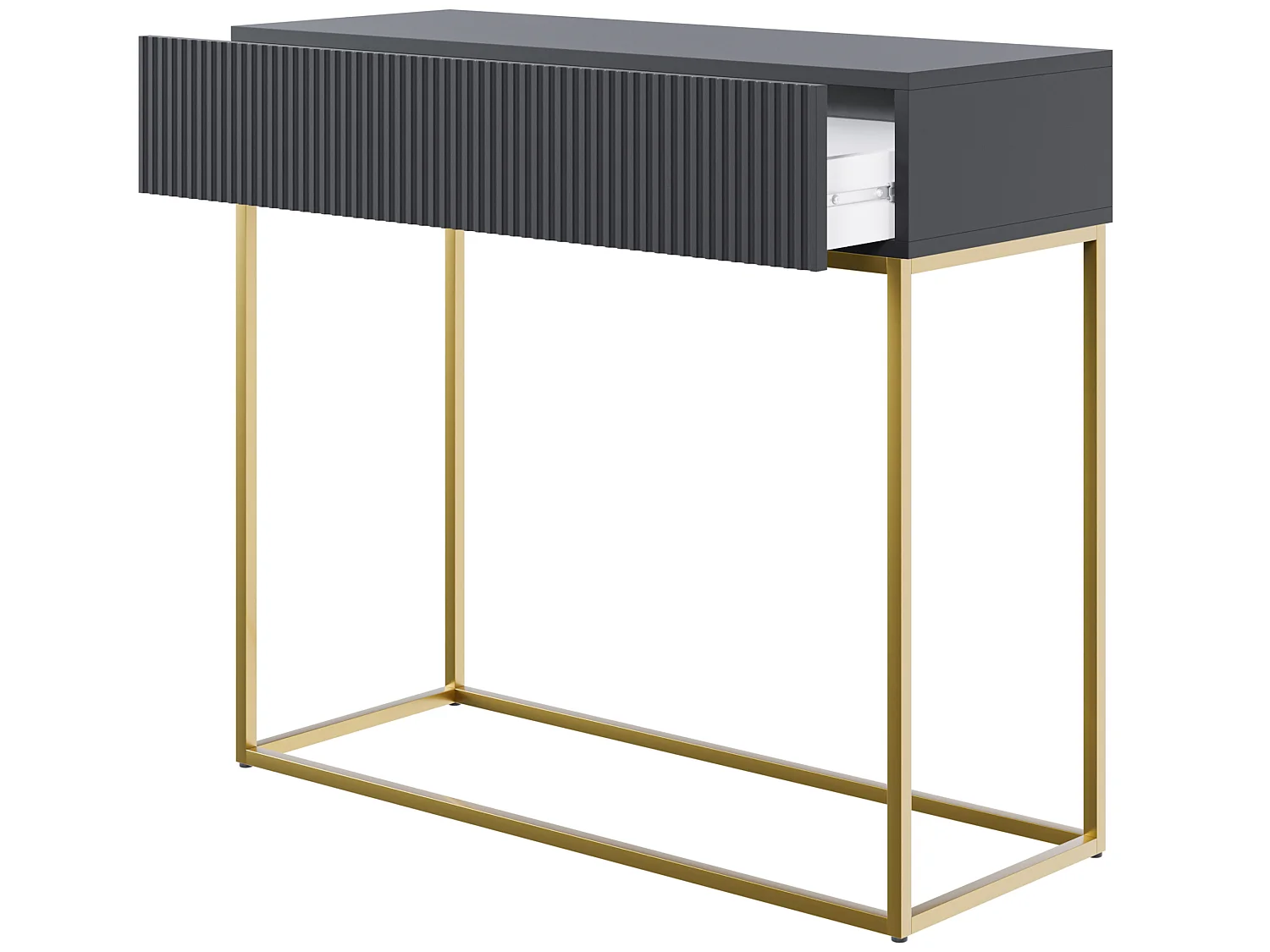 Consoletafel - 90 cm - zwart met gouden poten - VELDIO