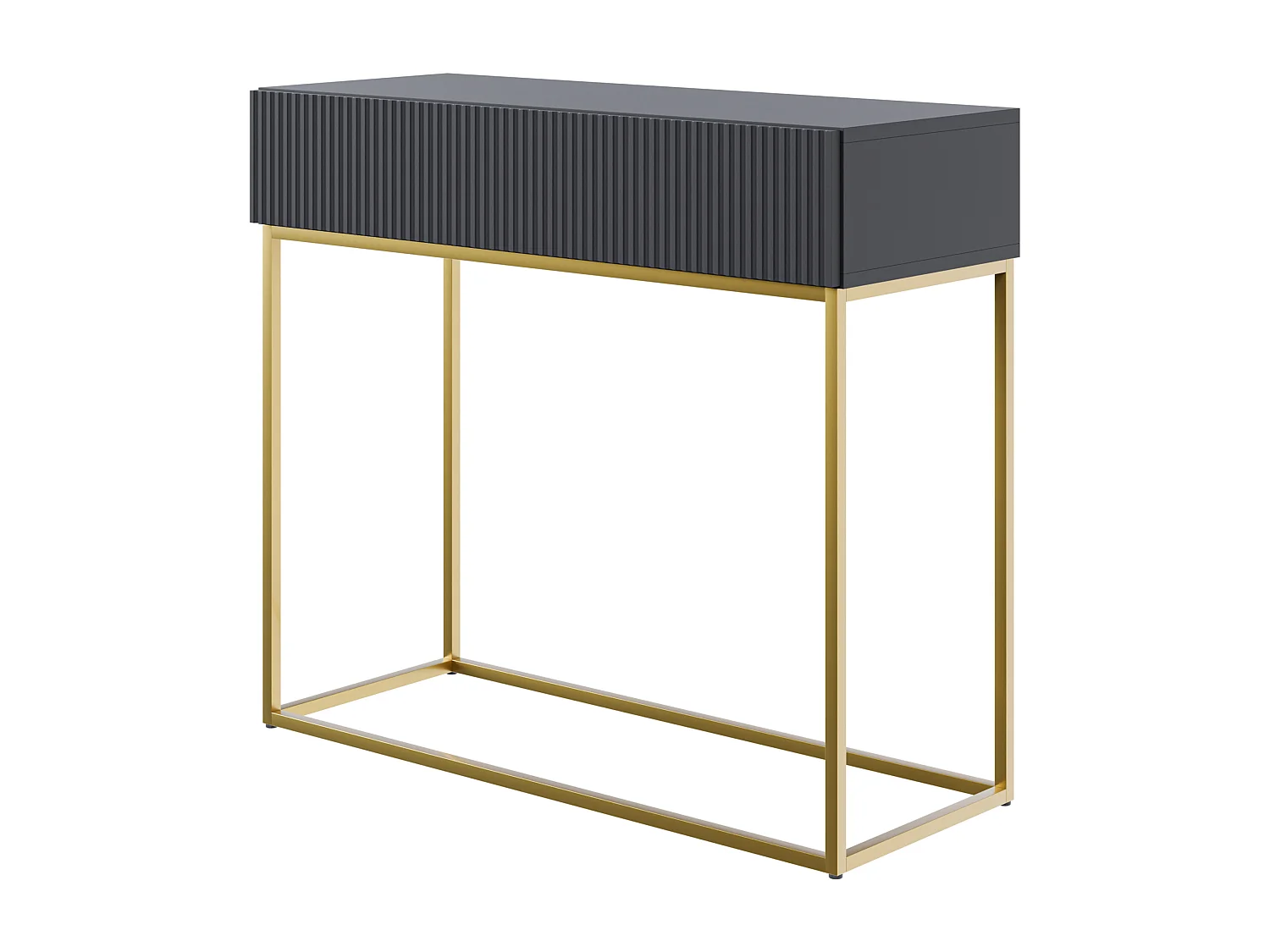 Table console - 90 cm - noir - pieds dorés - VELDIO