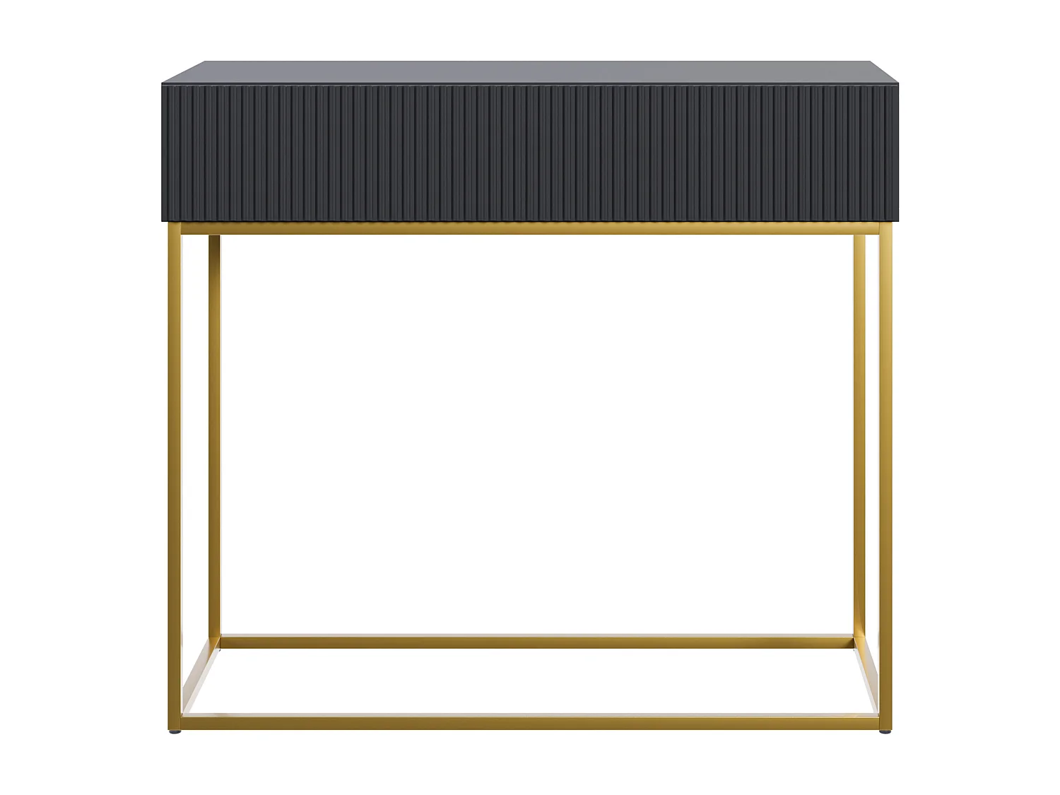 Table console - 90 cm - noir - pieds dorés - VELDIO