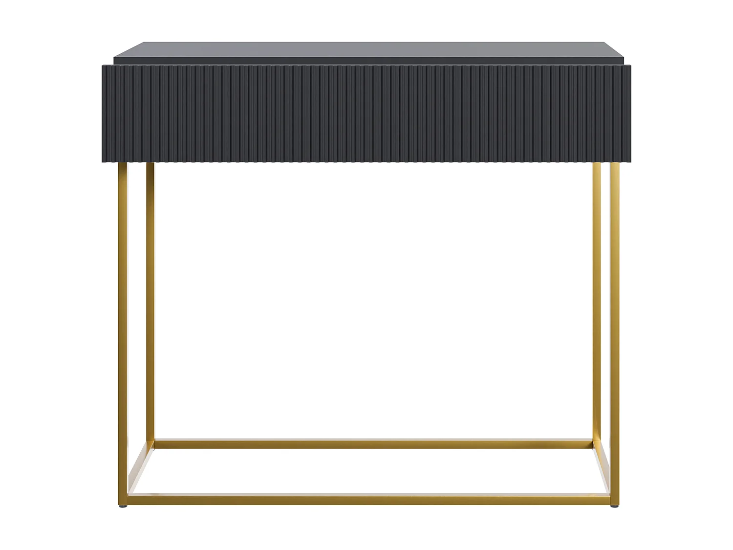 Table console - 90 cm - noir - pieds dorés - VELDIO