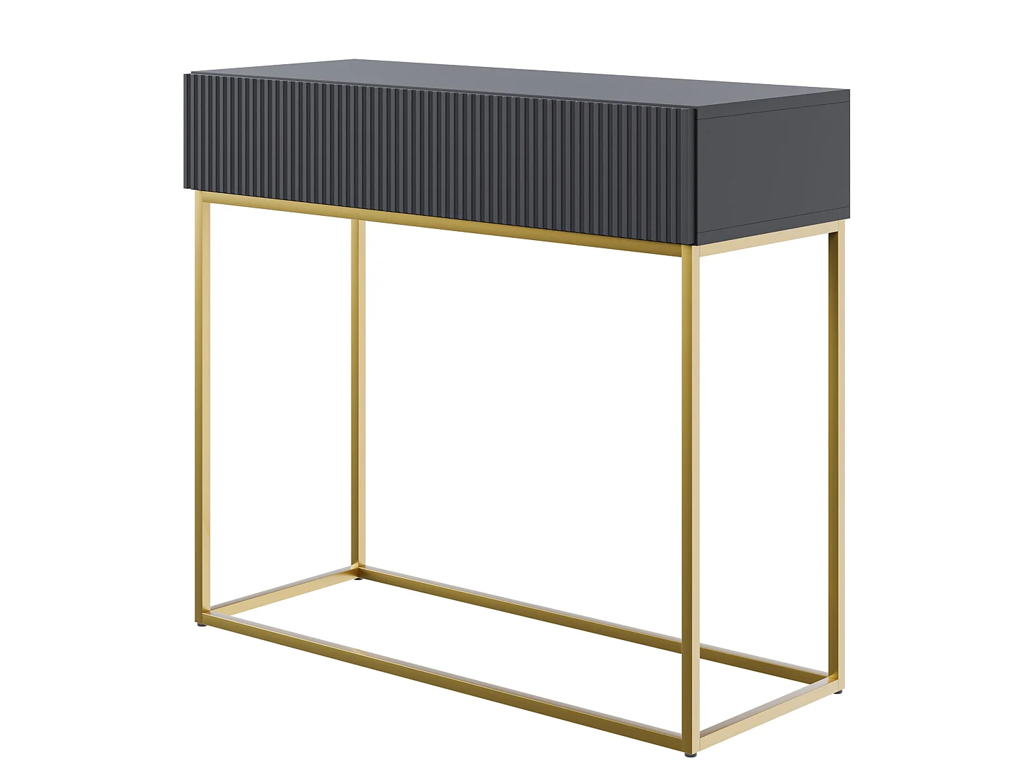 Table console - 90 cm - noir - pieds dorés - VELDIO