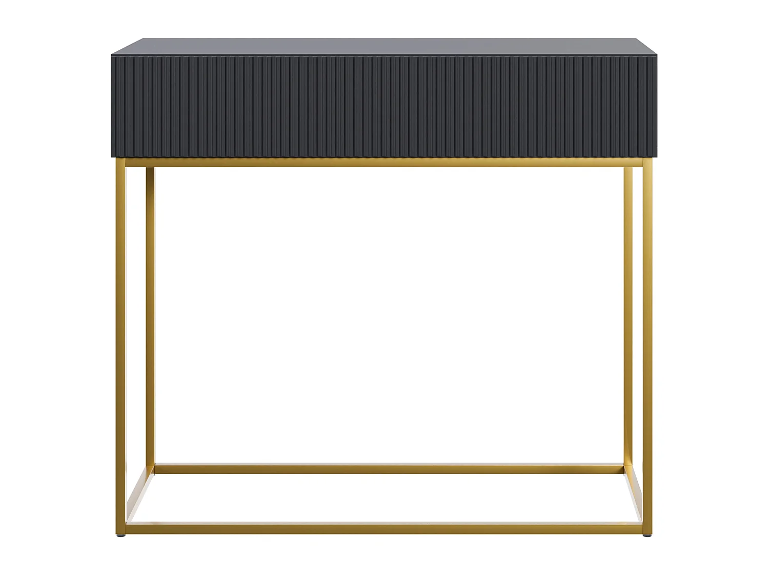Table console - 90 cm - noir - pieds dorés - VELDIO