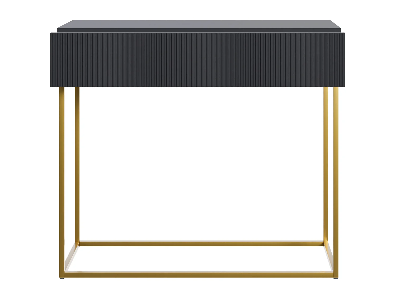 Table console - 90 cm - noir - pieds dorés - VELDIO