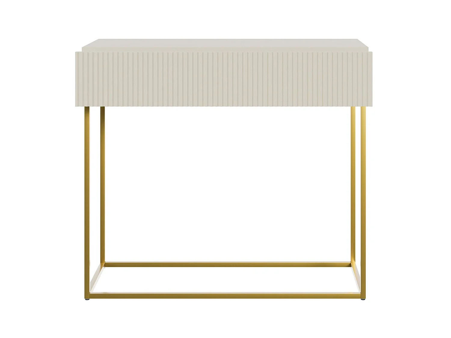 Konsolentisch - 90 cm - Taupe (Grau-Beige) - Goldbeine - VELDIO