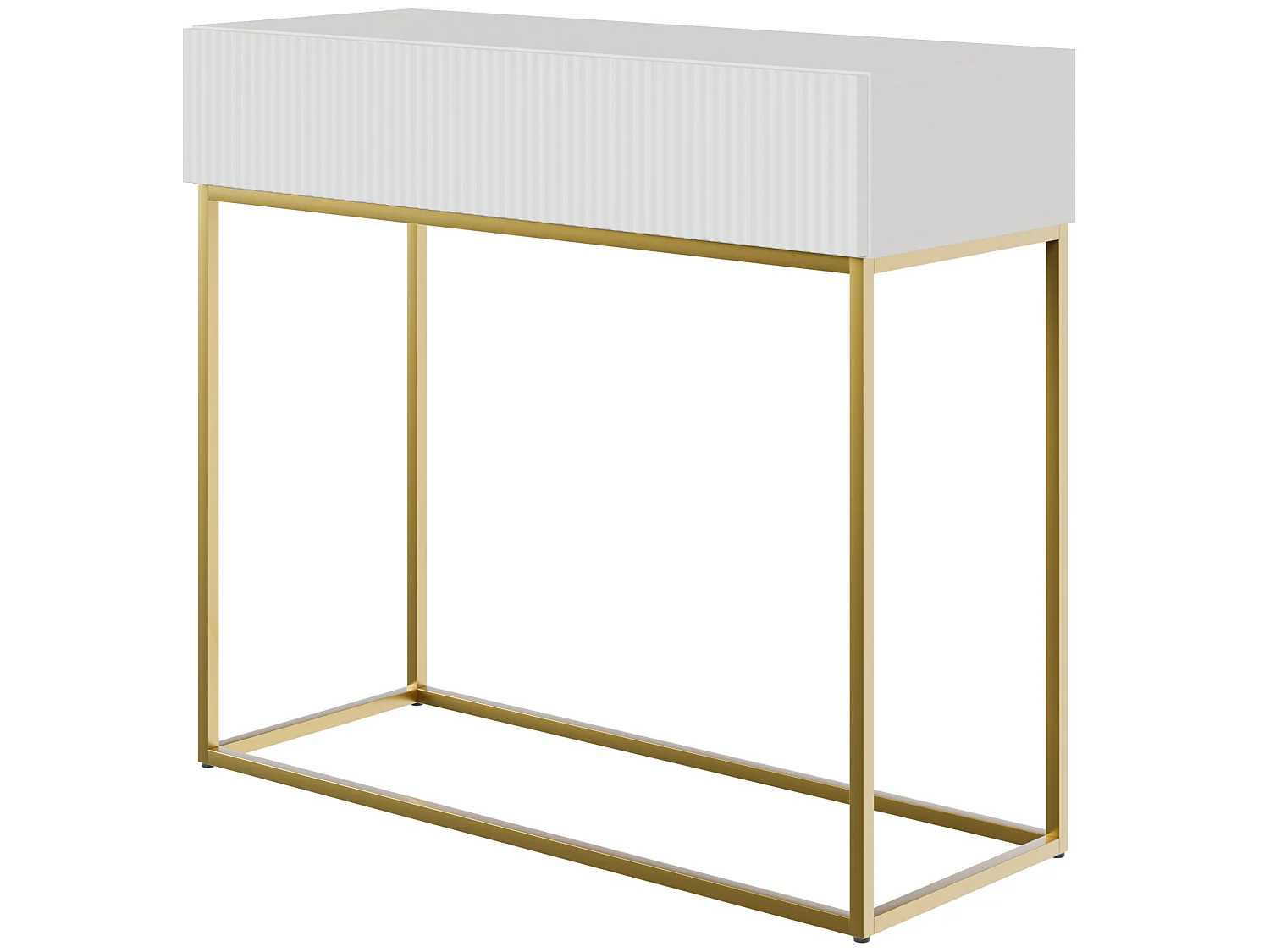 Console - 90 cm - bianca con piedini dorati - VELDIO