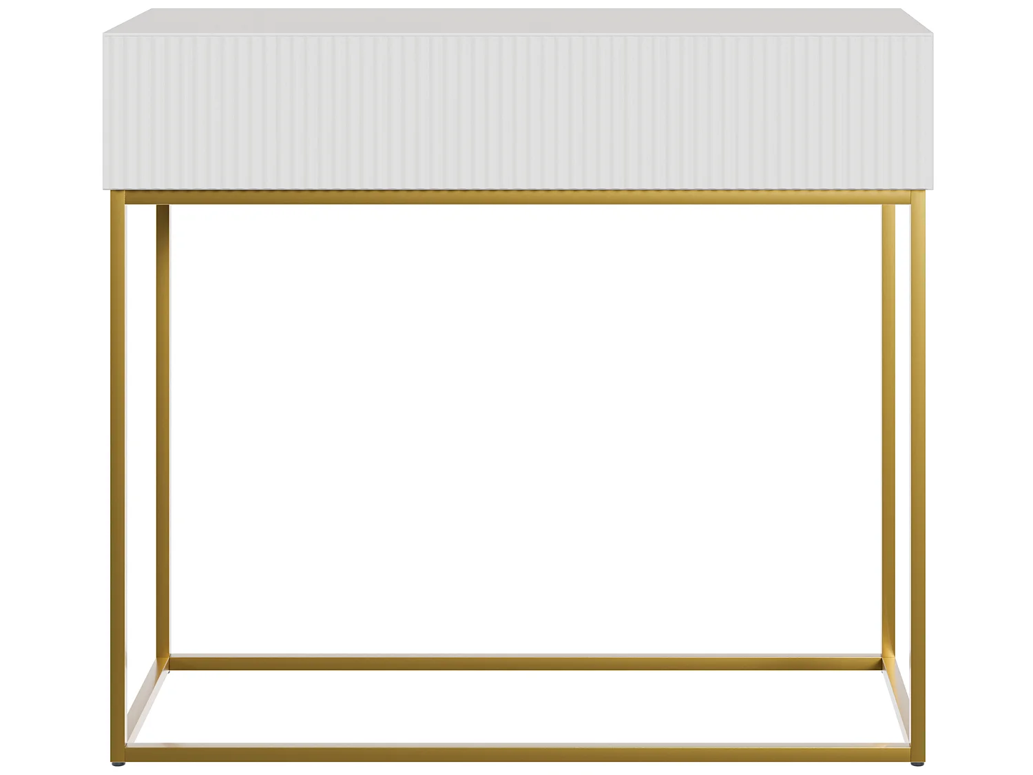 Console - 90 cm - bianca con piedini dorati - VELDIO