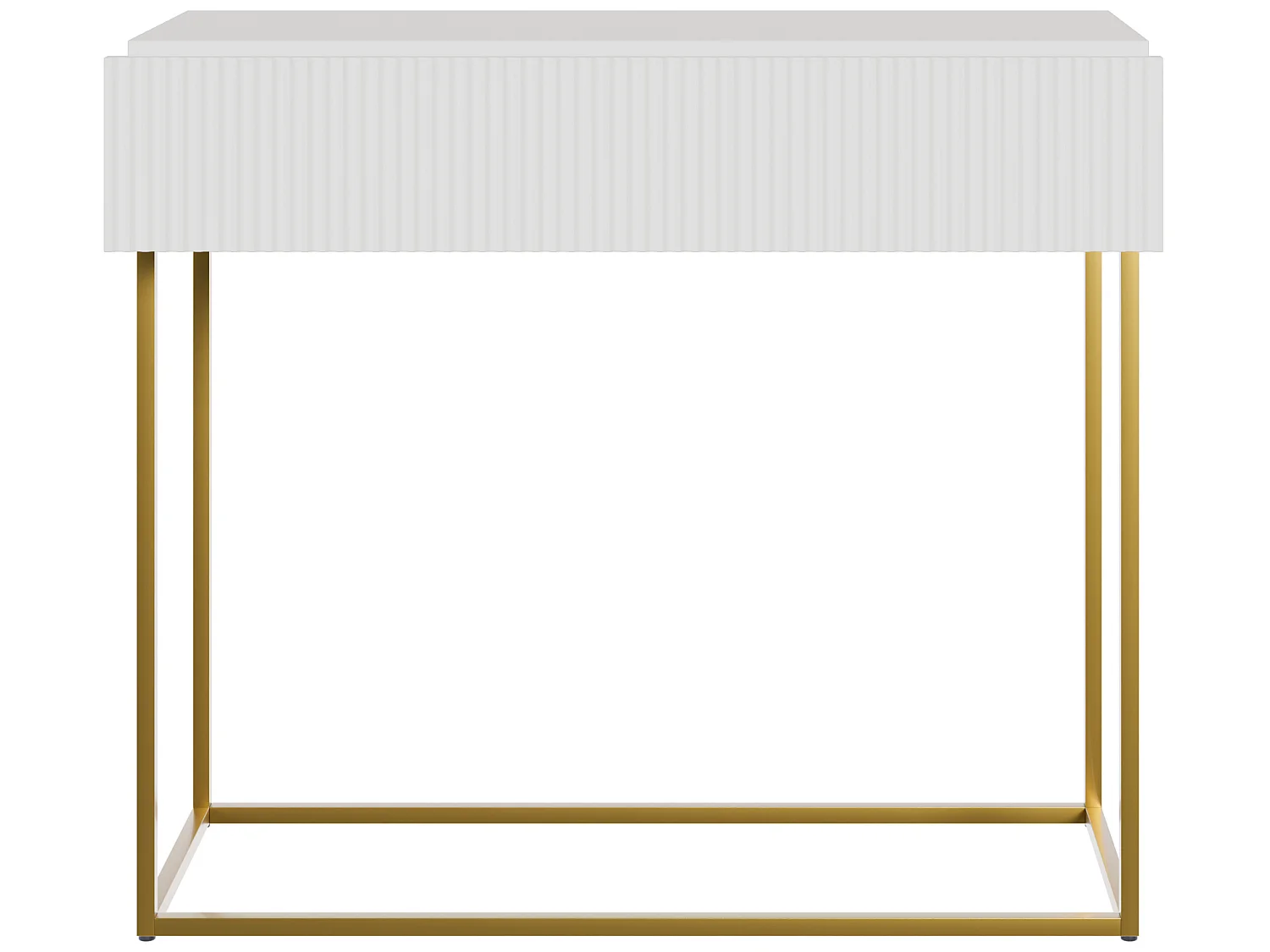 Console - 90 cm - bianca con piedini dorati - VELDIO