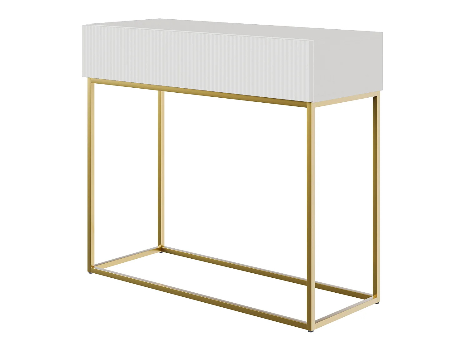 Consoletafel - 90 cm - wit met gouden poten - VELDIO