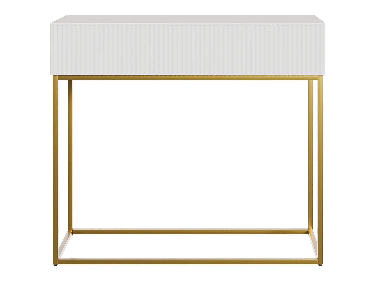 Consoletafel - 90 cm - wit met gouden poten - VELDIO