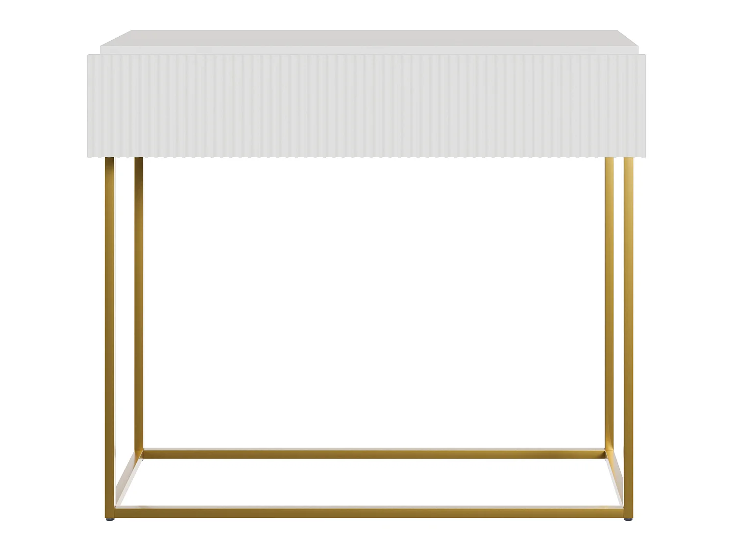 Consoletafel - 90 cm - wit met gouden poten - VELDIO