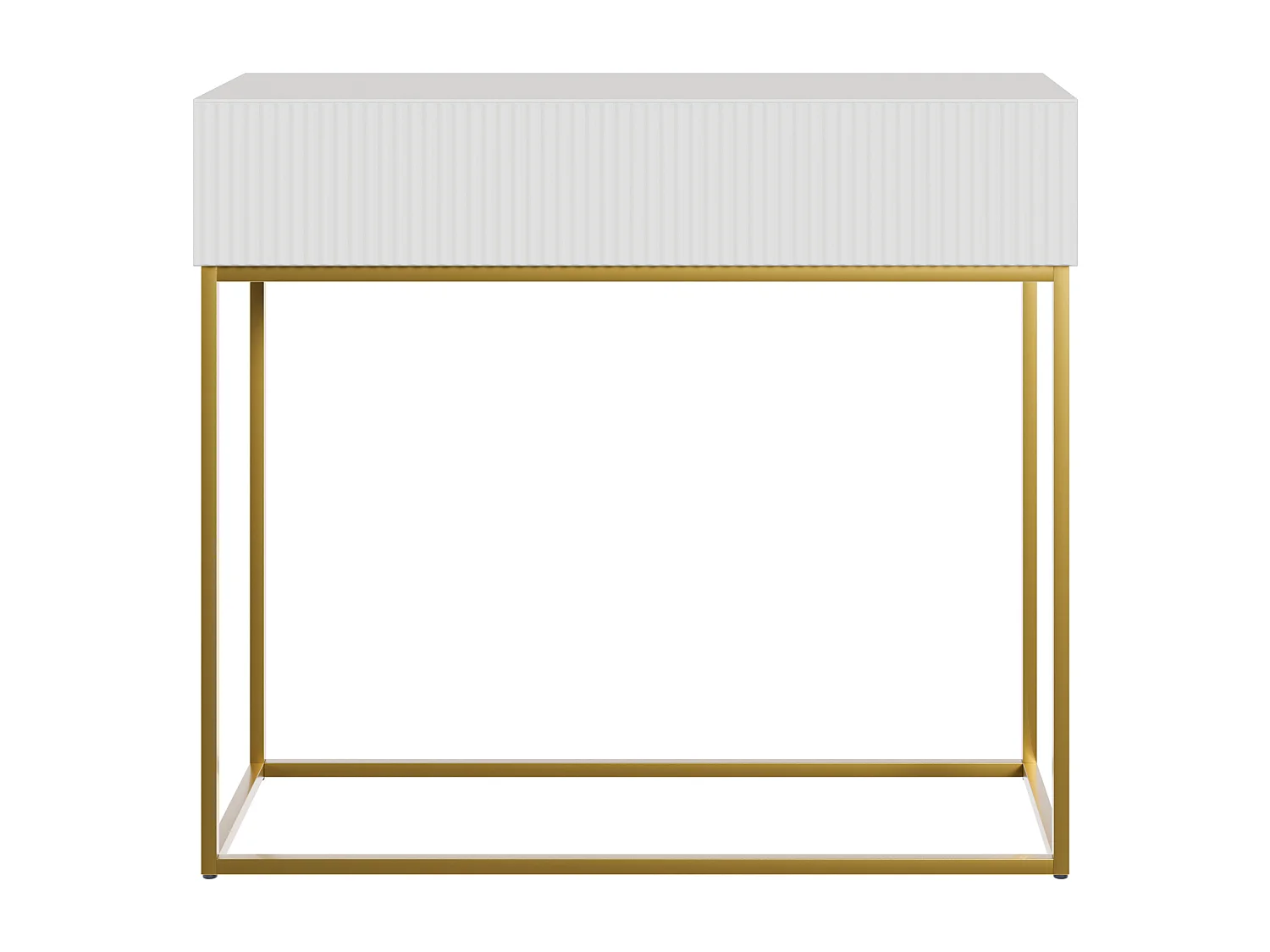 Consoletafel - 90 cm - wit met gouden poten - VELDIO