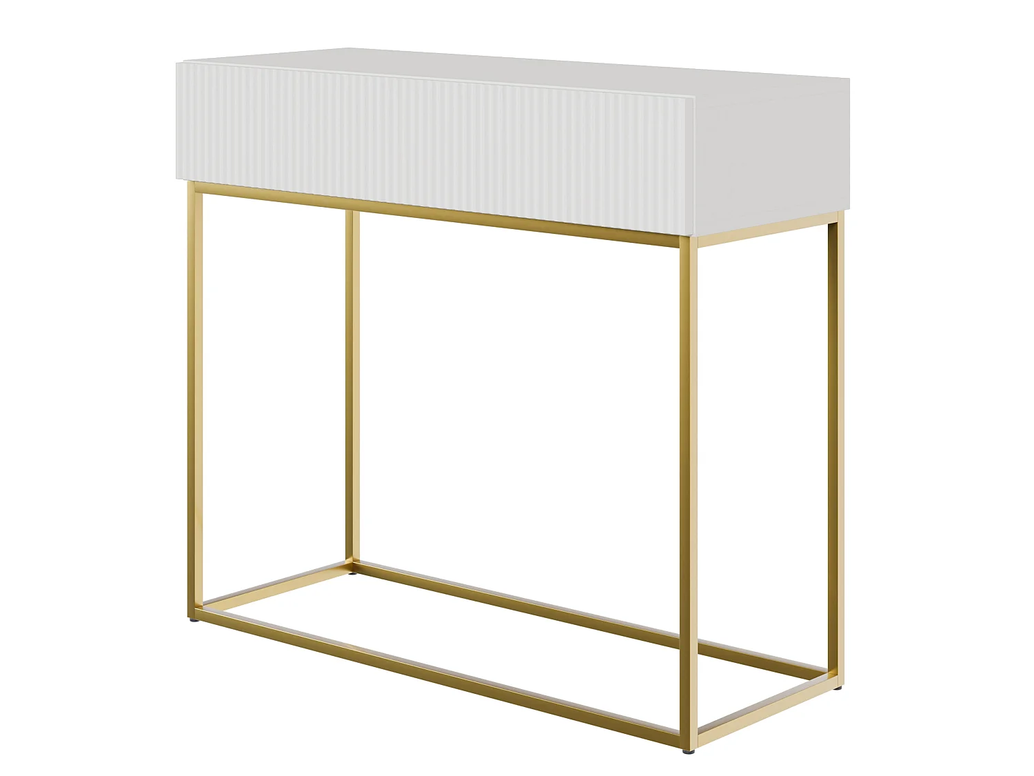 Console - 90 cm - bianca con piedini dorati - VELDIO