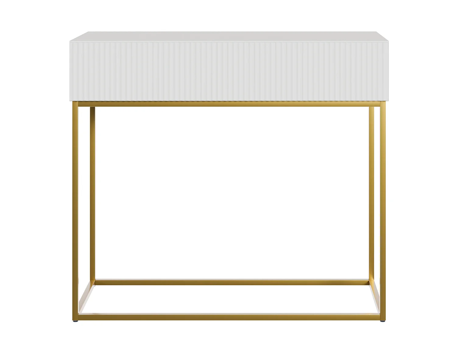Console - 90 cm - bianca con piedini dorati - VELDIO