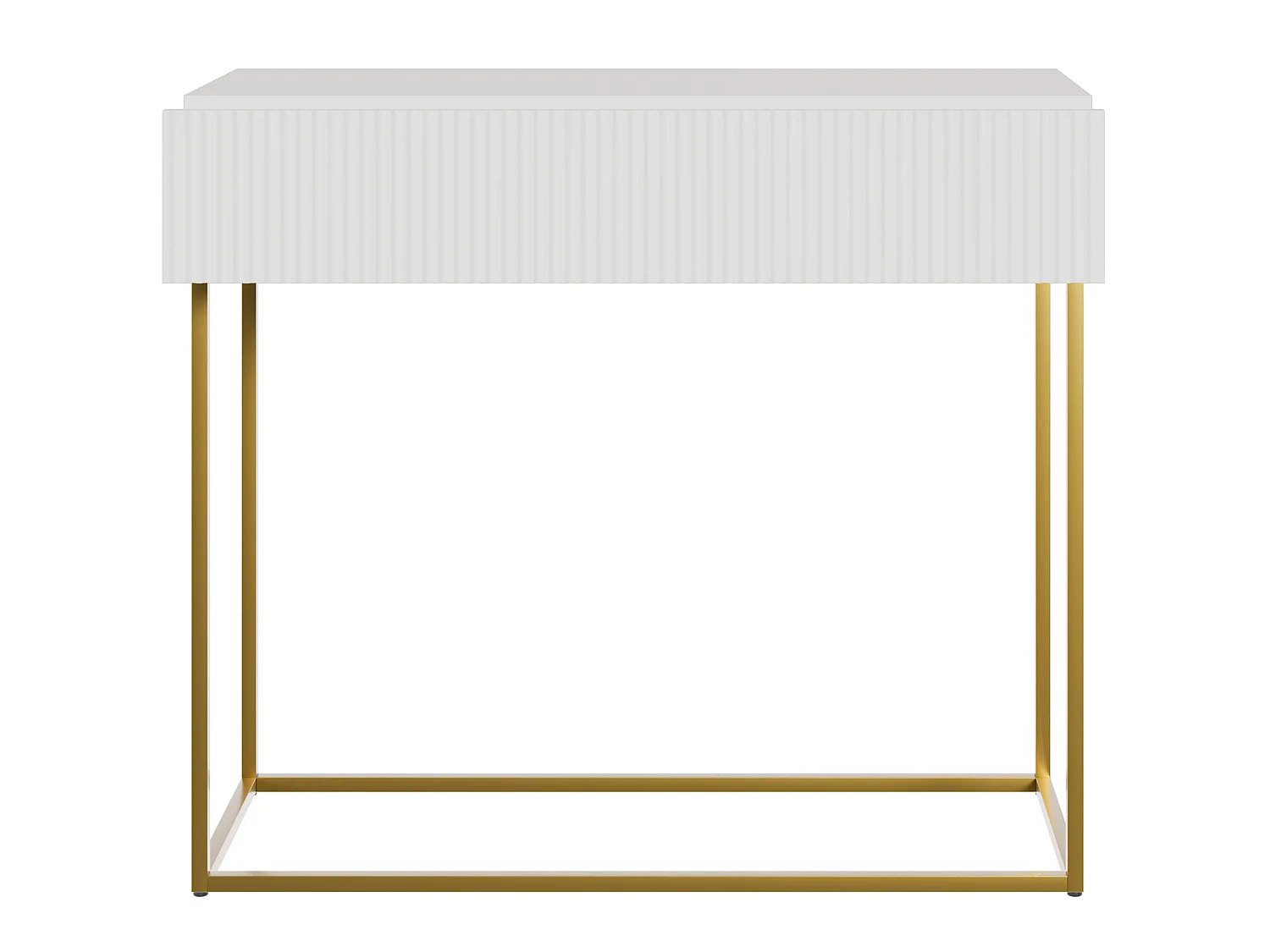 Console - 90 cm - bianca con piedini dorati - VELDIO