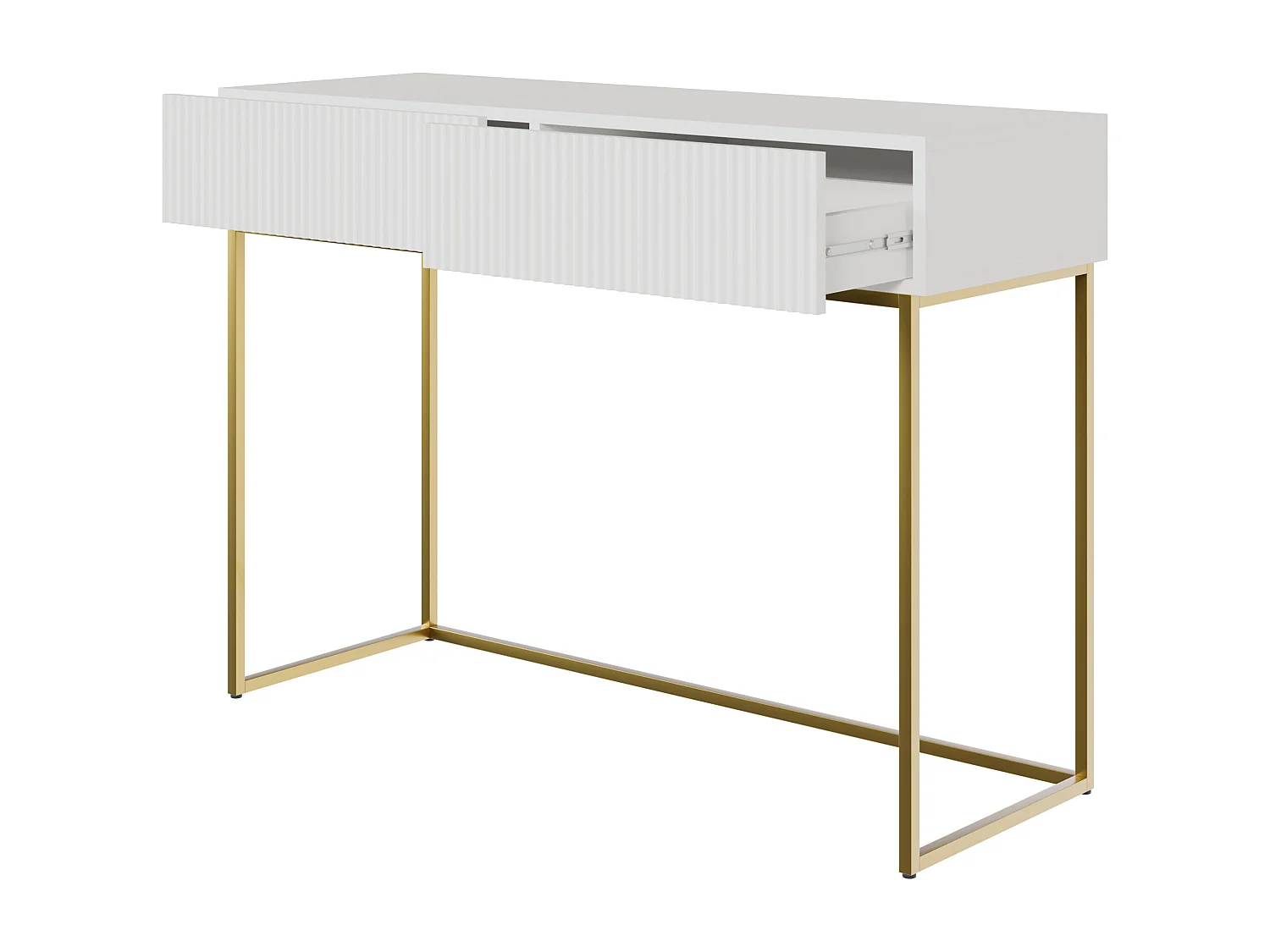 Kaptafel - 110 cm - wit met gouden poten - VELDIO