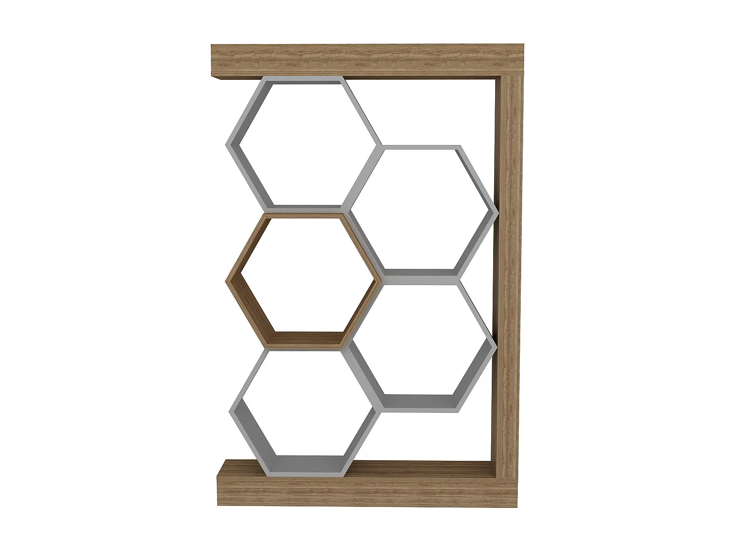 Sulano modern donker hout en mat witte boekenkastplank 90 cm