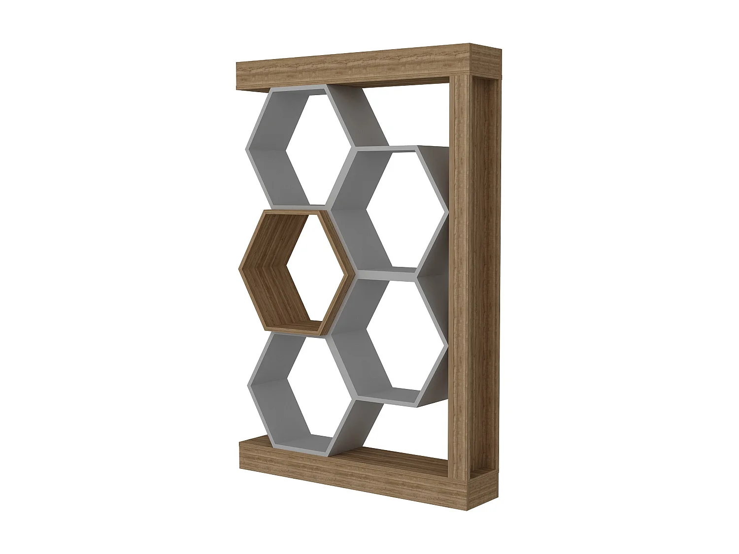 Sulano modern donker hout en mat witte boekenkastplank 90 cm