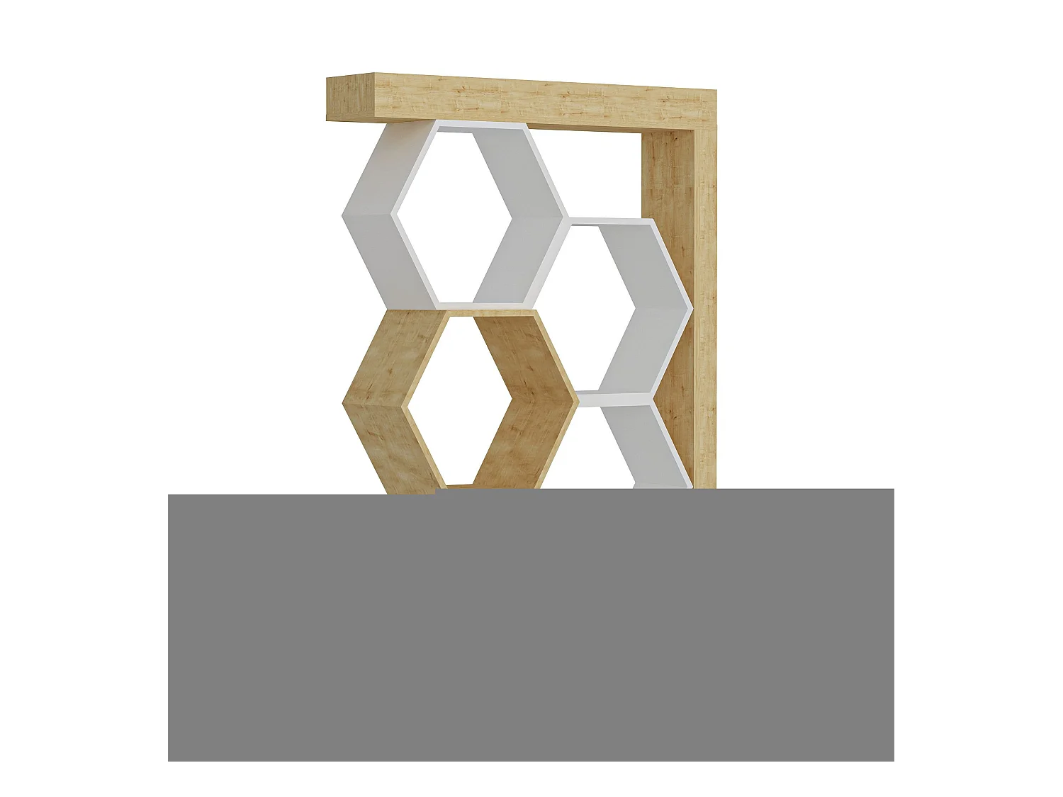 Étagère bibliothèque nid d'abeille Abula L90cm Chêne clair et Blanc