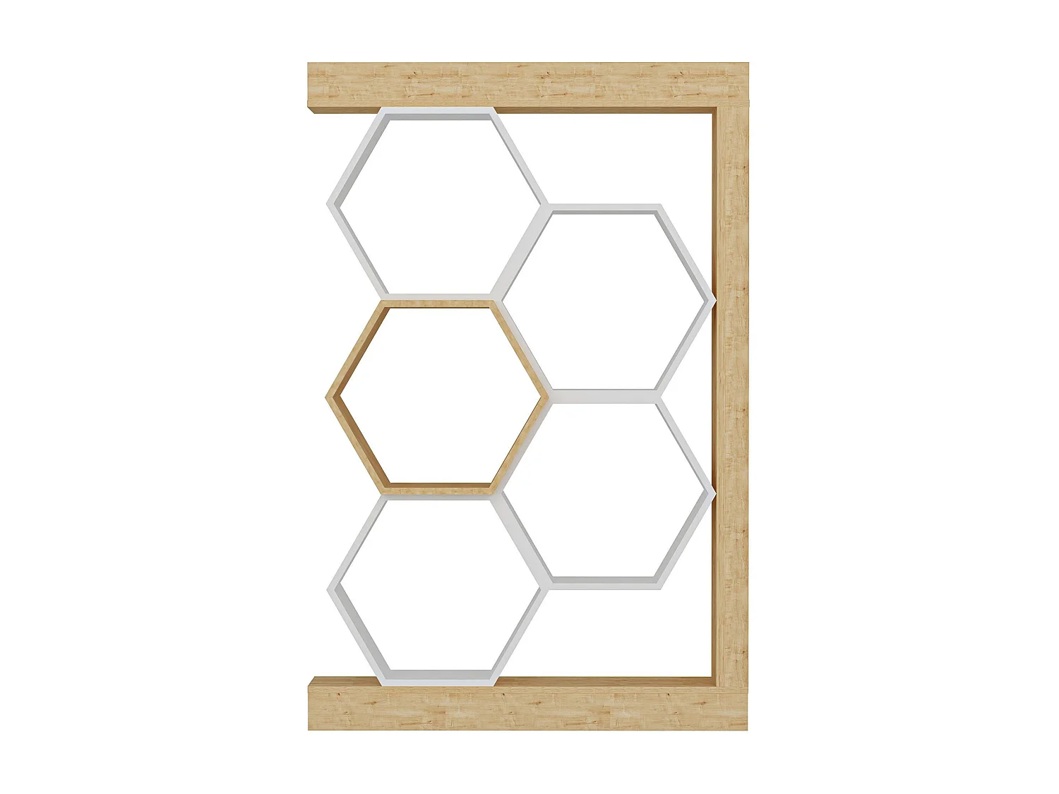 Sulano modern licht hout en mat witte boekenkastplank 90 cm