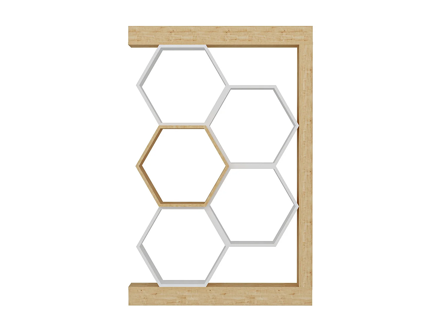 Sulano modern licht hout en mat witte boekenkastplank 90 cm