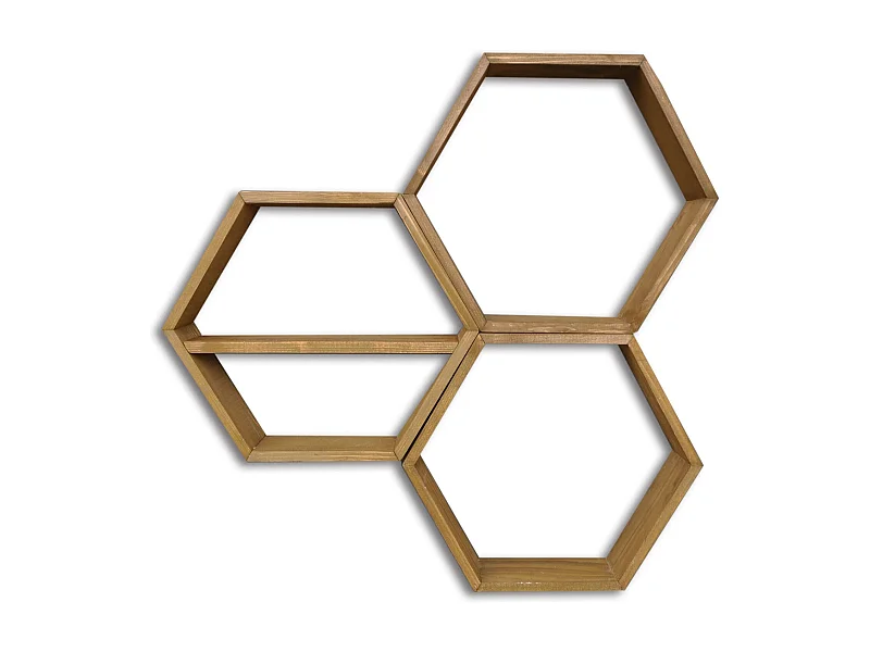 Prateleira de parede – 37 cm x 37 cm x 10 cm – Nogueira – Madeira de abeto