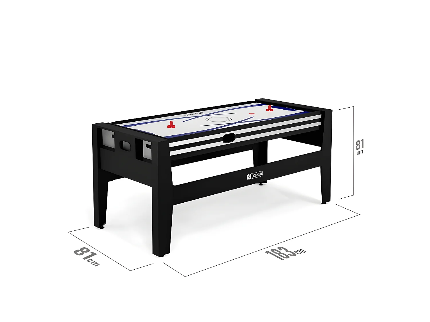 Table multi jeux 4 en 1 GLADIATEUR Air Hockey, Billard, Ping Pong, Plateau - avec Accessoires