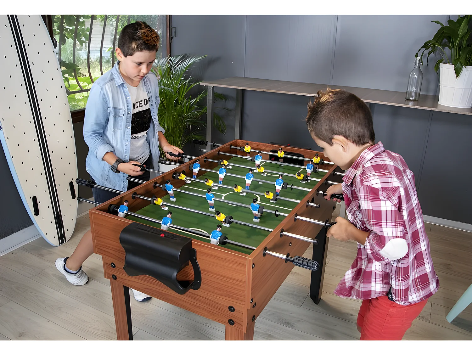 Table Multi Jeux 20 en 1 sur Pied, Multifonction avec Plateaux Modulables et Accessoires pour 20 jeux différents, 122x61x84 cm