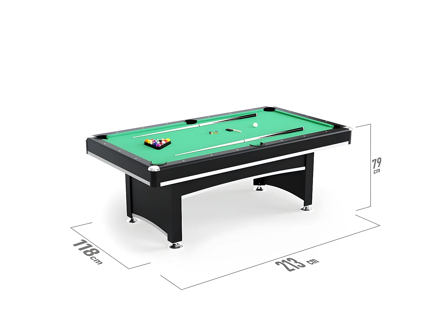 Table multi jeux 3 en 1 APOLLON Billard, Ping-Pong, Plateau Dînatoire - avec accessoires