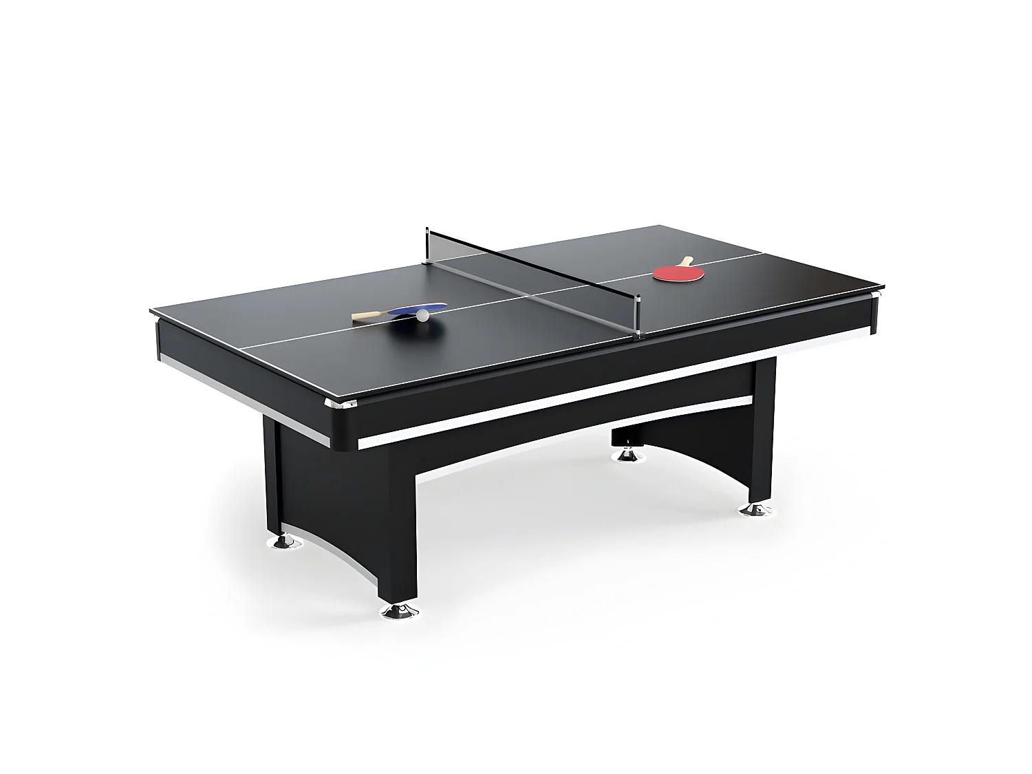 Table multi jeux 3 en 1 APOLLON Billard, Ping-Pong, Plateau Dînatoire - avec accessoires