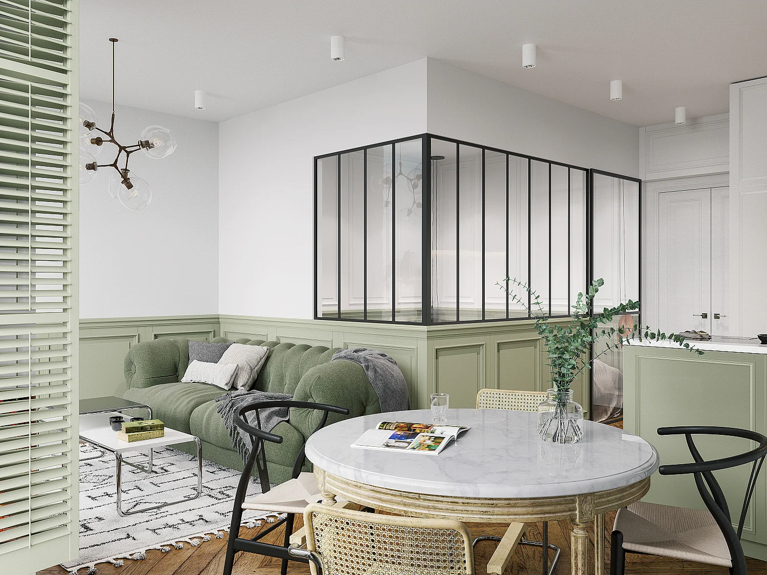 Verrière d'angle d'atelier en aluminium thermolaqué - L210 x L120 x H130 - Noir - BAYVIEW