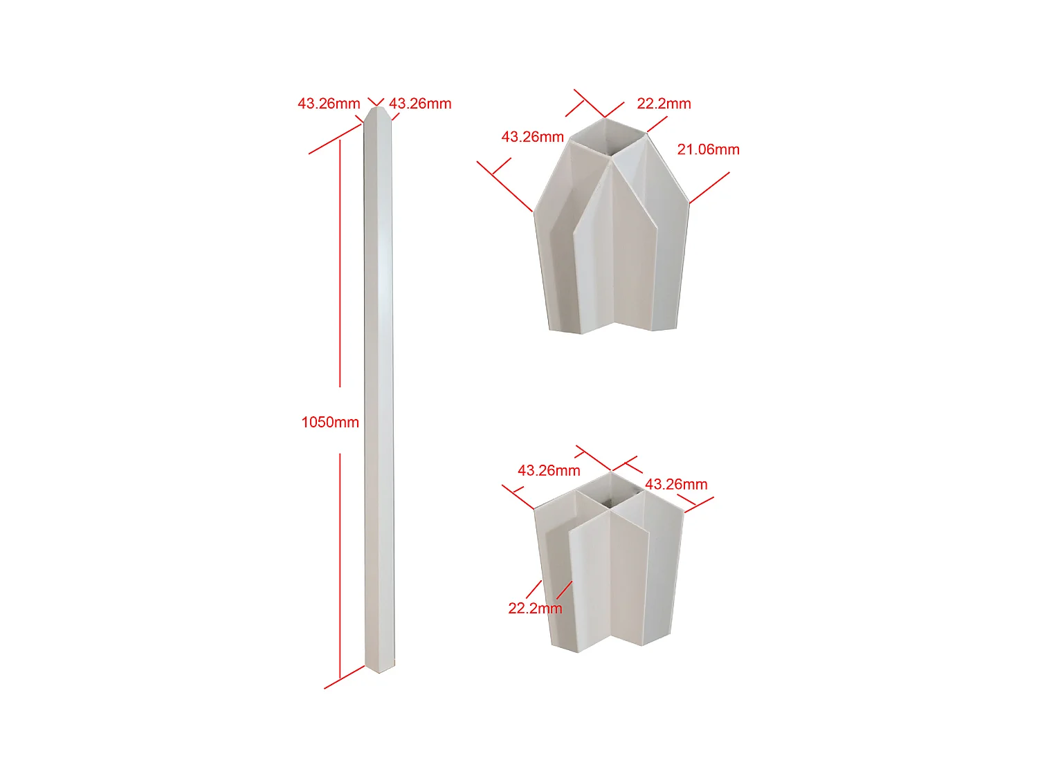 Glaswand Ecklösung - 180 x 120 x 105 cm - thermolackiertes Aluminium - Weiß - BAYVIEW