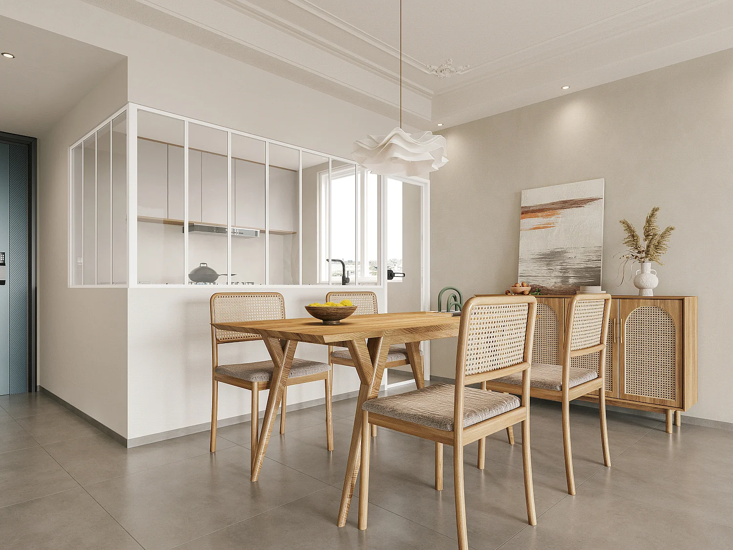 Glazen hoekbinnenraam met industriële stijl van gepoedercoat aluminium – L210 x L120 x H105 – Wit – BAYVIEW