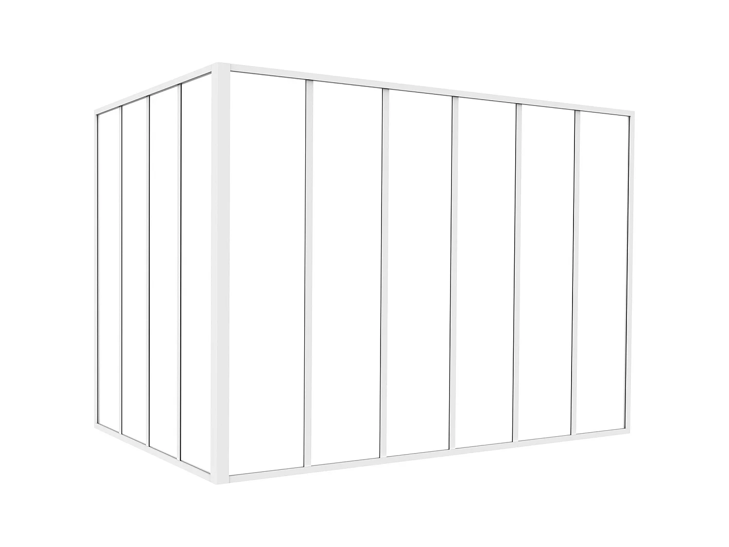 Divisória de canto de atelier em alumínio termolacado C180 x L120 x A130 cm branco - BAYVIEW