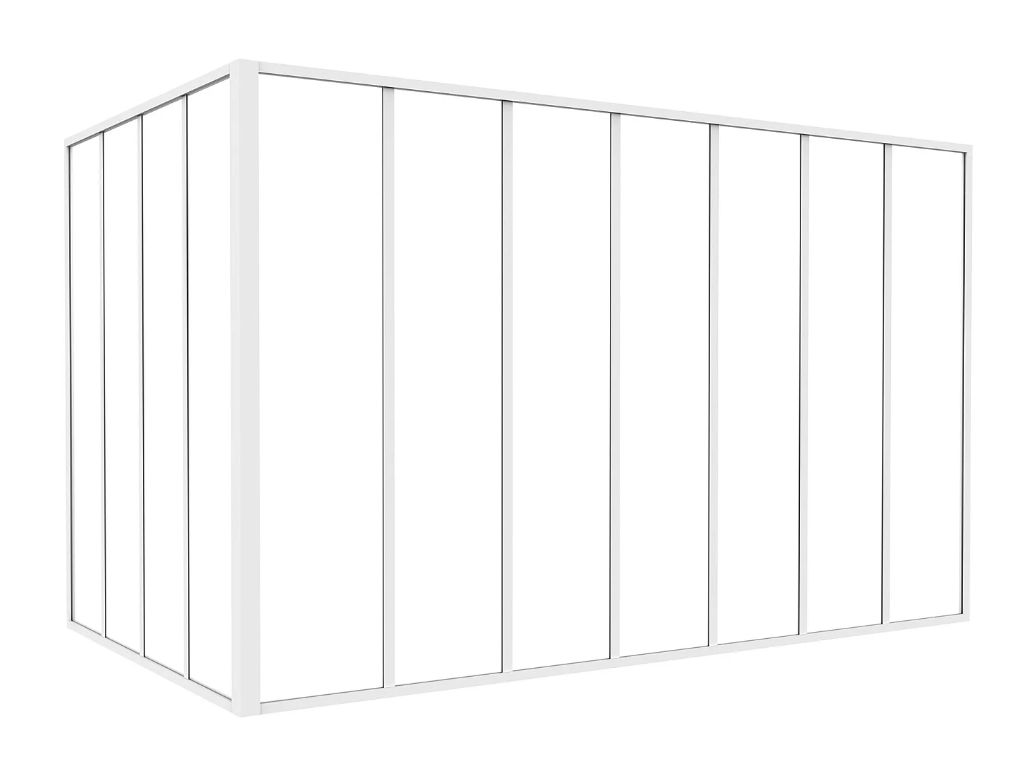 Divisória de canto de atelier em alumínio termolacado C210 x L120 x A130 cm branco - BAYVIEW