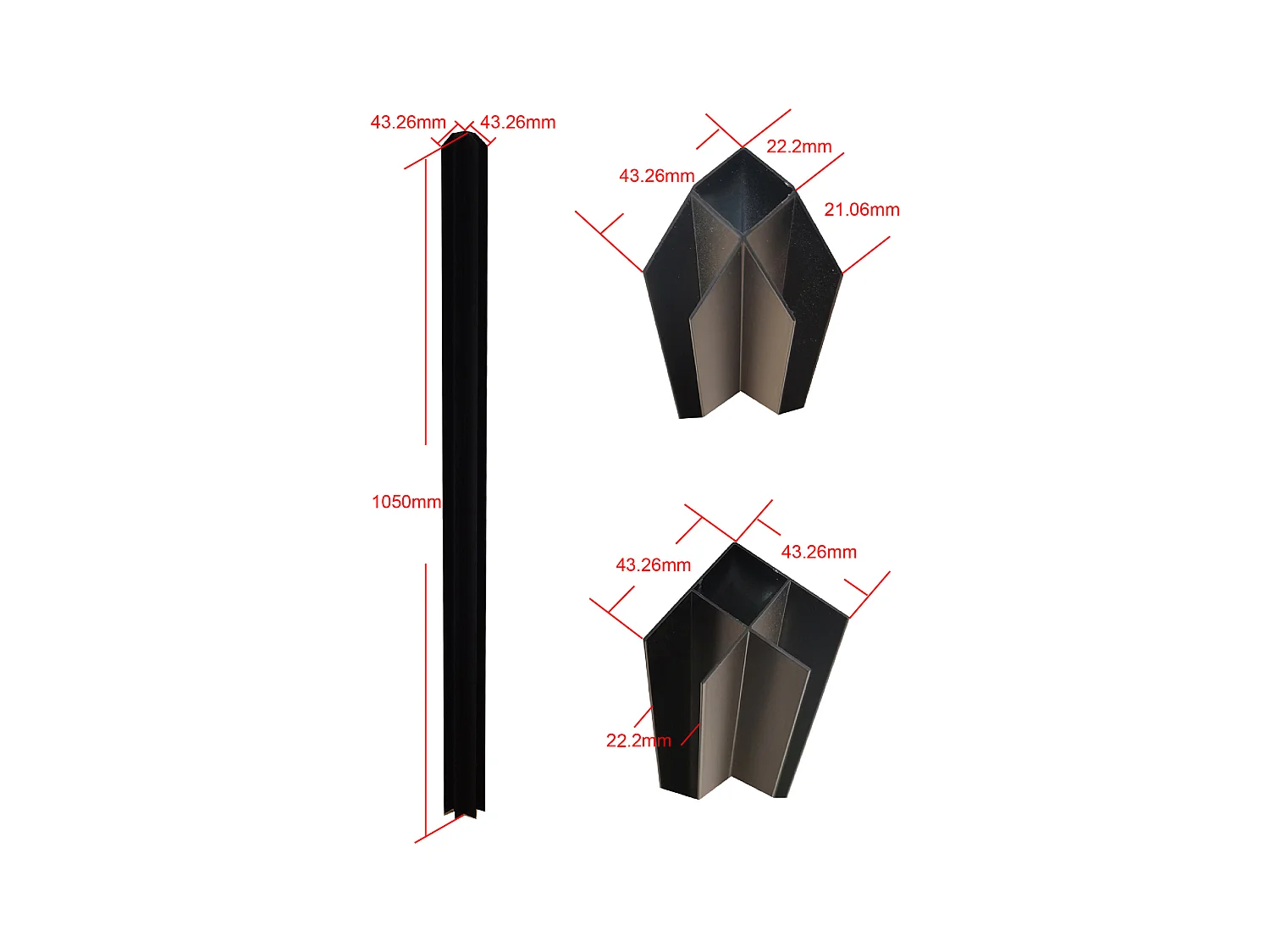 Verrière d'angle d'atelier en aluminium thermolaqué - L180 x L150 x H105 - Noir - BAYVIEW